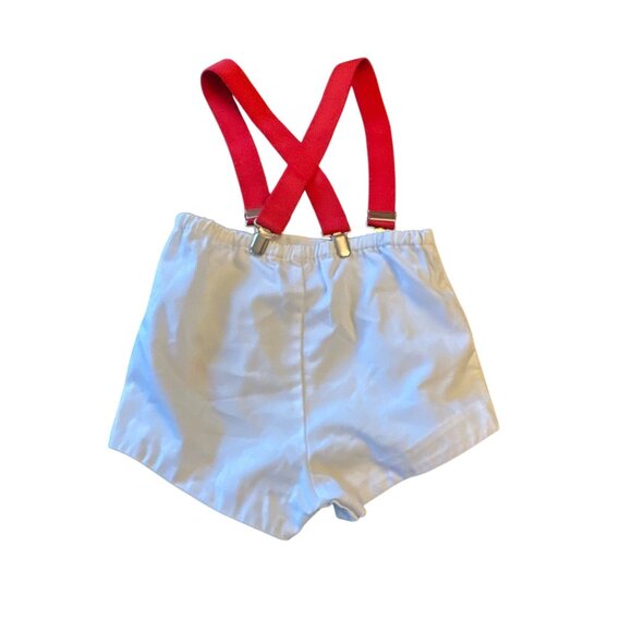Vintage Sail Away Toddler Shorts With Red Suspenders Size 24M - Picture 4 of 4